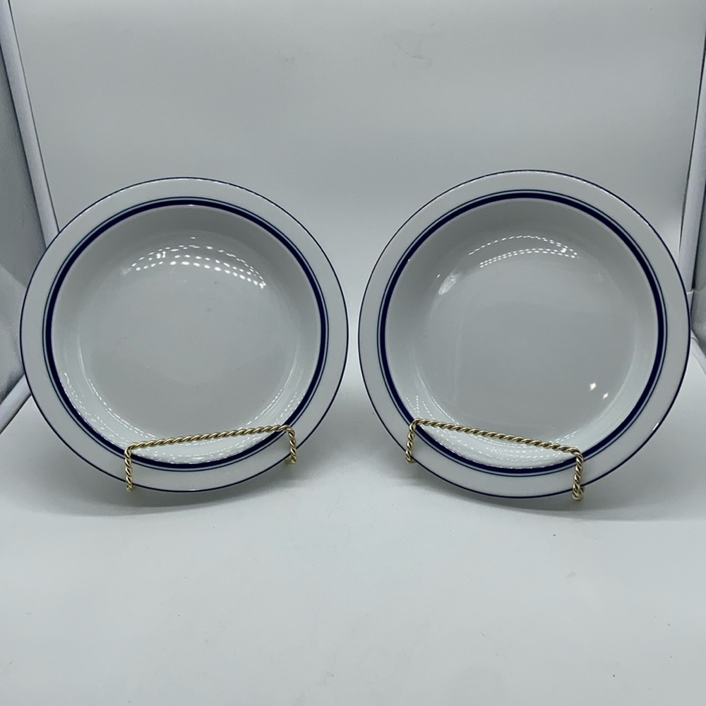 Set of 2 Vintage Dansk Bistro Blue Rimmed Soup Cereal Bowls